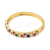 Brass Pave Colorful Cubic Zirconia Hinged Bangles for Women BJEW-S147-33G-B-2