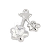 Brass Micro Pave Cubic Zirconia Pendants ZIRC-P122-03C-P-1