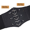 PU Leather Wide Elastic Corset Belt with Alloy Heart Buckle AJEW-WH0007-26-5