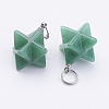 Natural Green Aventurine Pendants X-G-E398-02G-1