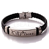 Braided Leather Cord Bracelets PW-WG99416-12-1