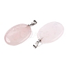 Natural Rose Quartz Pendants G-T138-207B-2