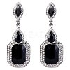 Brass Rhinestone Dangle Stud Earrings FS-WG9D6B6-03-1