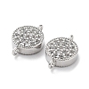 Rack Plating Brass Micro Pave Clear Cubic Zirconia Connector Charms KK-Z036-07P-2
