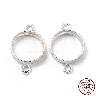 Rack Plating 925 Sterling Silver Cabochon Connector Settings STER-NH0001-41B-S-1