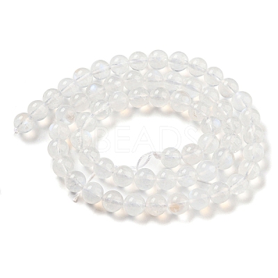 Natural Rainbow Moonstone Round Bead Strands G-M263-C-02A-1