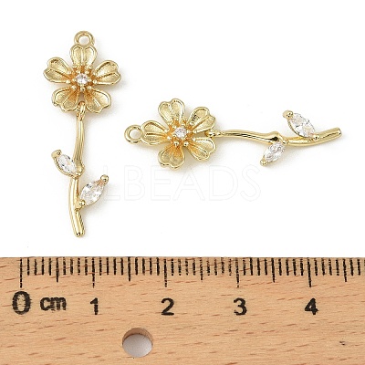 Brass Micro Pave Cubic Zirconia Pendants KK-C107-09B-G-1