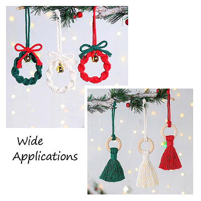 2 Sets 2 Style Christmas Theme Cotton Weave Pendant Decorations Sets HJEW-CF0001-11-1