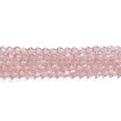 Transparent Electroplate Glass Beads Strands GLAA-F029-4mm-D26-1