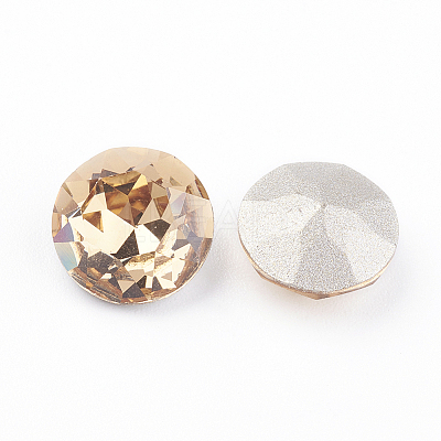 Pointed Back & Back Plated K9 Glass Rhinestone Cabochons RGLA-J012-10mm-246-1