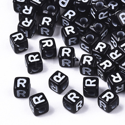 Opaque Acrylic Beads X-SACR-N002-01R-1