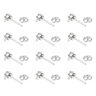 16Pcs Brass Stud Earring Findings KK-FS0001-56P-1