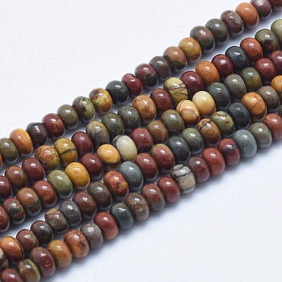Natural Polychrome Jasper/Picasso Stone/Picasso Jasper Beads Strands G-E444-45-4mm-1