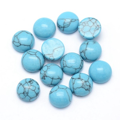 Synthetic Turquoise Cabochons G-P393-R13-8mm-1