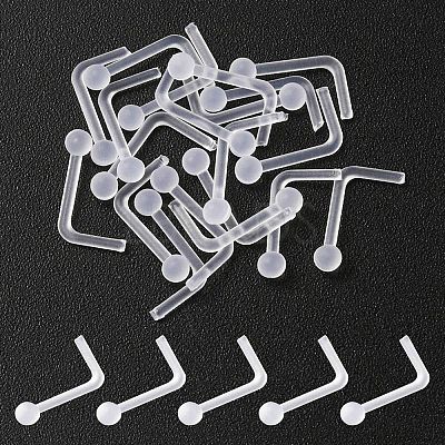 Acrylic L-Shaped Nose Ring AJEW-YW0001-06A-1