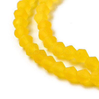 Imitate Austrian Crystal Frosted Glass Beads Strands GLAA-F029-TM4mm-B22-1