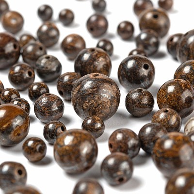 340Pcs 4 Style Natural Bronzite Beads G-LS0001-47-1