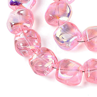 Electroplate Transparent Glass Beads Strands EGLA-N057-02A-06-1