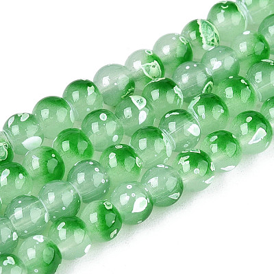 Baking Paint Glass Beads Strands DGLA-N015-4mm-09-1