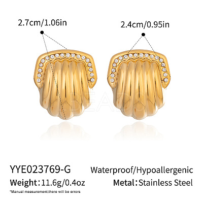 304 Stainless Steel Stripe Stud Earrings MQ5598-1-1