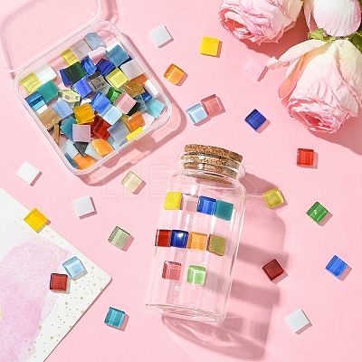 100Pcs 2 Colors Mosaic Tiles Glass Cabochons DIY-YW0012-19-1