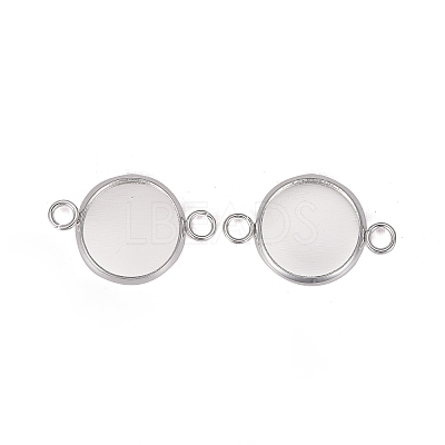 201 Stainless Steel Cabochon Connector Settings X-STAS-F191-15S-D-1