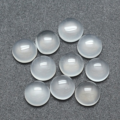 Natural White Agate Cabochons G-P393-R07-8MM-1