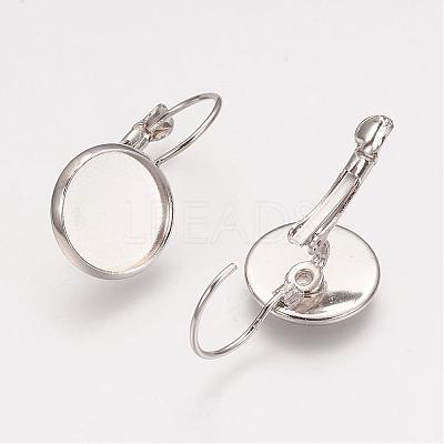 Brass Leverback Earring Findings KK-H023-P-1