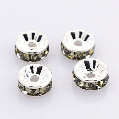Brass Grade A Rhinestone Spacer Beads RB-A014-Z7mm-12S-1