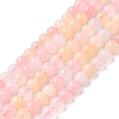 Natural White Jade Imitation Morganite Beads Strands G-I299-F14-10mm-01-1