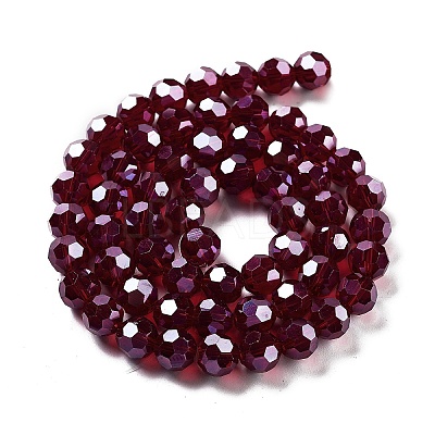 Electroplate Transparent Glass Beads Strands EGLA-A035-T10mm-A02-1