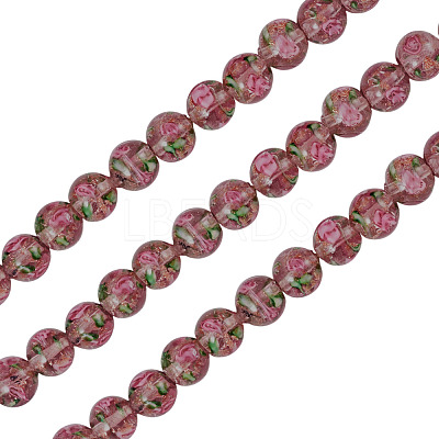 1 Strand Handmade Glod Sand Lampwork Beads Strands LAMP-TA0002-09B-1