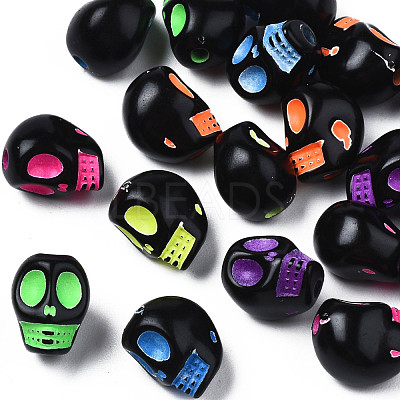 Opaque Black Acrylic Beads MACR-N012-15-1