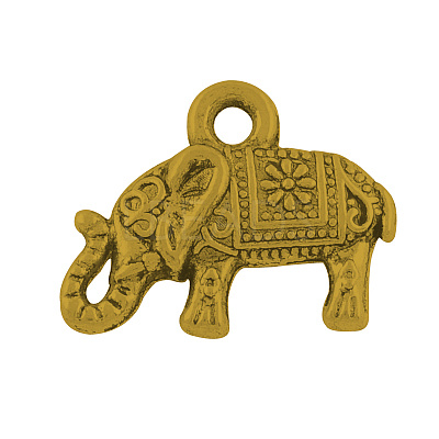 Tibetan Style Alloy Elephant Pendants TIBEP-23670-AG-FF-1