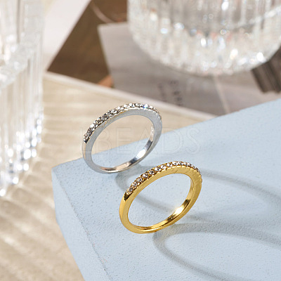2Pcs 2 Colors Alloy with Crystal Rhinestone Finger Rings RJEW-TADJ0001-01C-1
