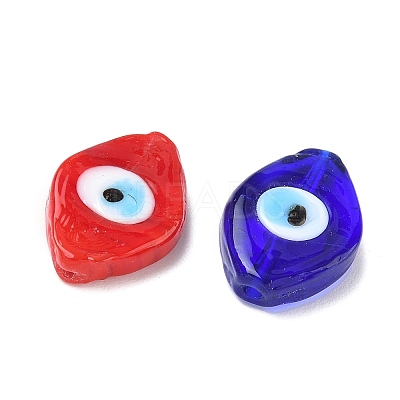 Handmade Eye Evil Lampwork Beads Strands LAMP-G168-07-1