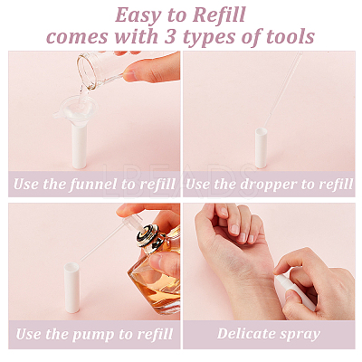 80 Sets 3ML Plastic Spray Bottles with 2Pcs Mini Transparent Plastic Funnel Hopper MRMJ-BC0003-28A-1