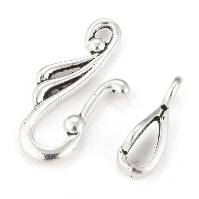 Tibetan Silver Hook and Eye Clasps LF1157Y-1
