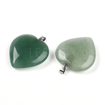 Natural Green Aventurine Pendants G-S364-006B-1