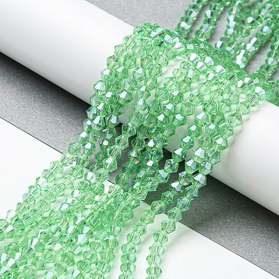 Transparent Electroplate Glass Beads Strands GLAA-F029-2mm-C24-1