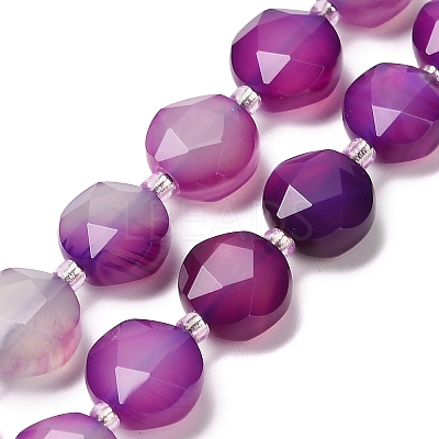 Natural Banded Agate Beads Strands G-C116-A180-01A-1