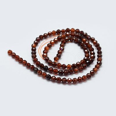 Natural Garnet Bead Strands X-G-G663-03-4mm-1