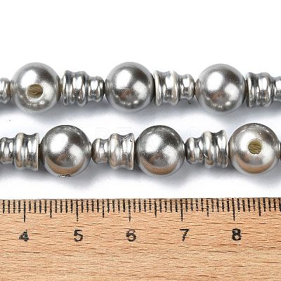 Shell Pearl 3-Hole Guru Beads Strands G-K149-53B-1