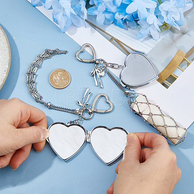 Mirror Alloy & Iron Pendant Decorations HJEW-WH0068-90A-1
