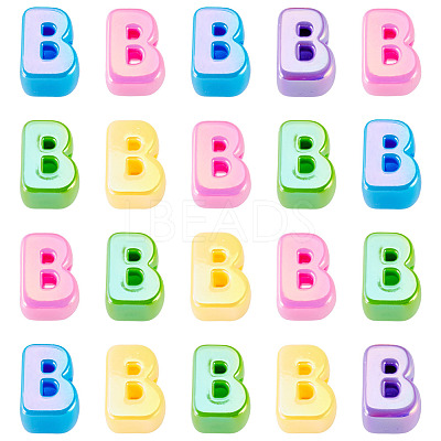 20Pcs UV Plating Opaque Acrylic European Beads OACR-TADJ0001-16B-1