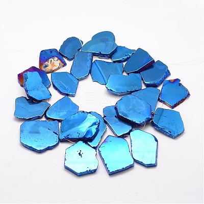 Electroplated Natural Agate Beads Strands G-K109-05-F-1