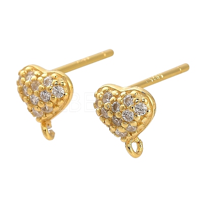 925 Sterling Silver Ear Stud Findings STER-F058-01G-09-1