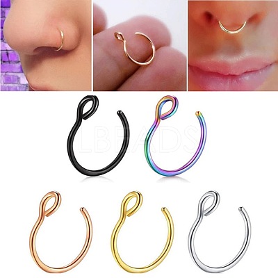316 Surgical Stainless Steel Clip on Nose Rings WGA7223-07-1