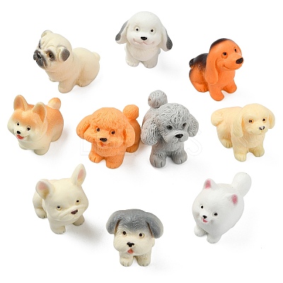 34Pcs 17 Styles Opaque Resin Dog Display Decorations RESI-CJ0005-40-1