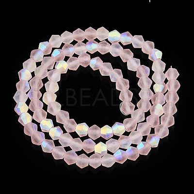Imitate Austrian Crystal Bicone Frosted Glass Beads Strands EGLA-A039-T3mm-MB26-1